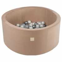 Unbranded Round Velvet Ball Pit 90X40X5Cm With 200 Balls Gold Подаръци и играчки