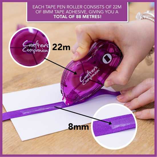 Crafters Companion Straight And Dot Tape Pens 8Pc  - Канцеларски материали