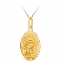 9Ct Gold Mary And Child Pendant Necklace  Бижутерия