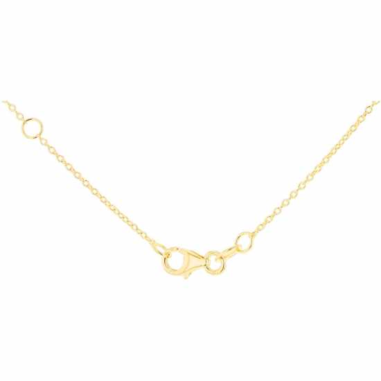9Ct Gold Round Pearl With Blue Cz Necklace
