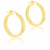 9Ct Gold Greek Pattern Hoop Earrings
