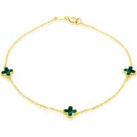 9Ct Gold Malachite Petals Bracelet