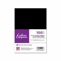 Crafter's Companion  5x7 Black Card & White Env  Канцеларски материали