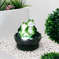 Two Frogs On A Lily Pad Solar Water Feature