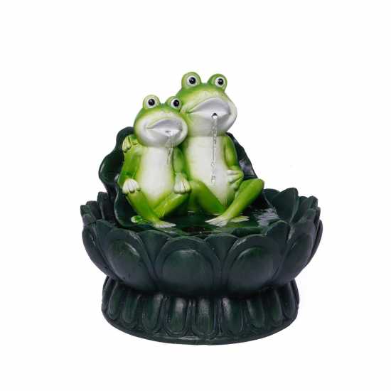Two Frogs On A Lily Pad Solar Water Feature  Градина