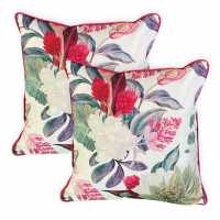 Pair Of Bouquet Scatter Cushions With Trimming