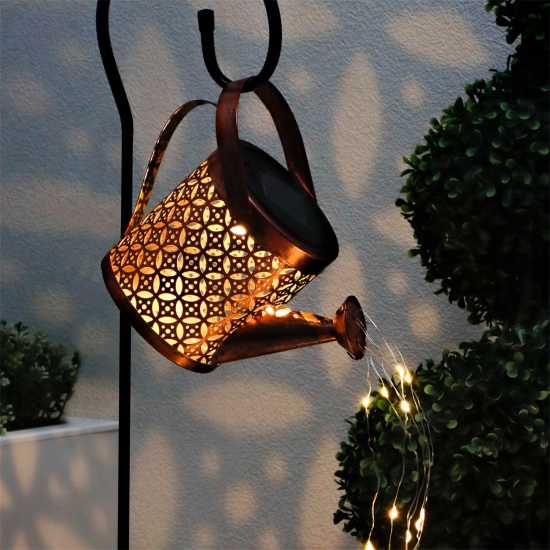 Solar Powered Watering Can Stake Light