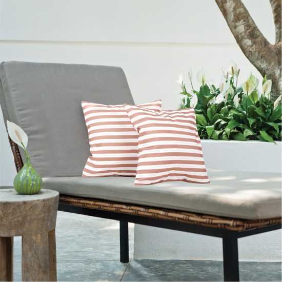 Outdoor Pair Of  Red Striped Scatter Cushions  Градина