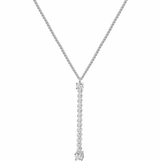 Silver Spiga Chain Drop Necklace  Бижутерия