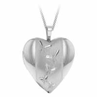 Silver Butterfly Heart Locket Necklace  Бижутерия