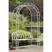 Gloucester 122Cm White Cast Iron Arch And Bench