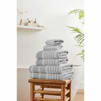 6 Piece Stripe Silver Towel Bale Silver Хавлиени кърпи