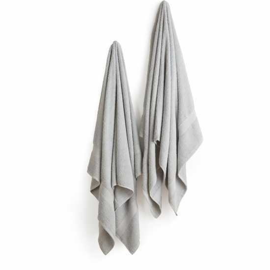 Pack Of 2 White Xl Bath Sheets Silver Хавлиени кърпи