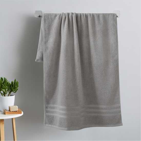 Biba 450Gsm Cotton Zero Twist Quick Dry Towel Silver 