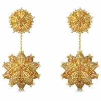 Swarovski Curiosa Drop Earrings, Geometric Cut, Orange, Gold-Tone Plated  