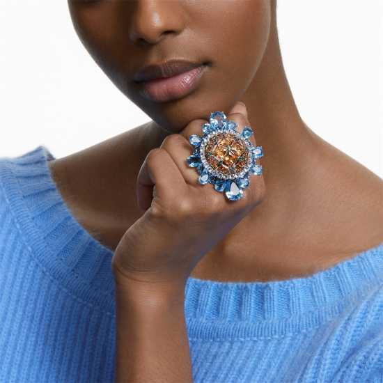 Swarovski Curiosa Cocktail Ring, Multicolored, Rhodium Plated Swarovski Curiosa Cocktail Ring, Multicolored, Rhodium Plated