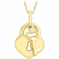 9Ct Gold Padlock & Key Necklace