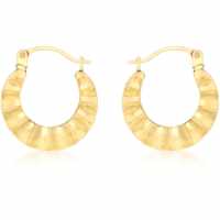 9Ct Gold Satin & Polished Hoops