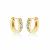 Sterling Silver Gold Plated Cz Huggys