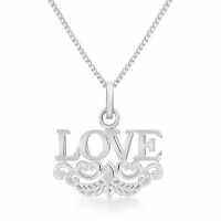 Sterling Silver 'love' Necklace  Бижутерия