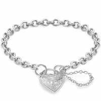 Sterling Silver Belcher Heart-Padlock Bracelet  Бижутерия