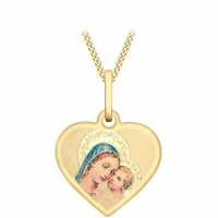 9Ct Madonna & Child Heart Necklace