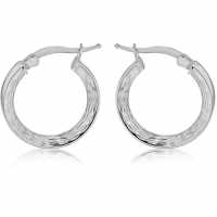 Sterling Silver Marquise-Patterned Hoops