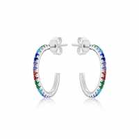 Sterling Silver Multi-Coloured Cz Hoops
