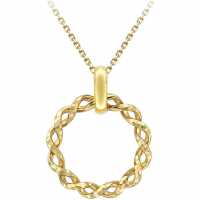 Дамско Колие С Кръгъл Орнамент 9Ct Gold Twist-Circle Necklace