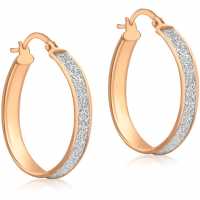 9Ct Rose Gold Stardust Hoops