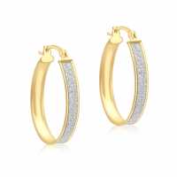 9Ct Gold Stardust Oval Hoops