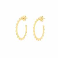 Sterling Silver Gold Plated Spiked Half-Hoops
