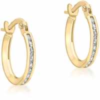 9Ct Gold Cz Band Hoops