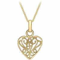 9Ct Gold Milgrain Heart Necklace