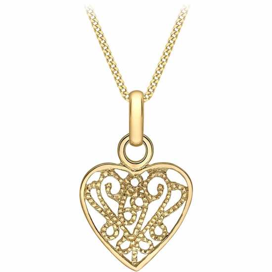 9Ct Gold Milgrain Heart Necklace  Подаръци и играчки