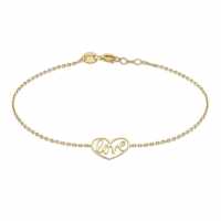 9ct Gold 'love' Heart Bracelet  Бижутерия