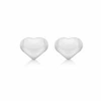 Sterling Silver Puffed Heart Studs