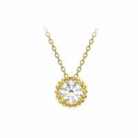 9Ct Gold Cz Halo Necklace