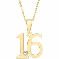 9ct Gold Diamond '16' Necklace  Подаръци и играчки