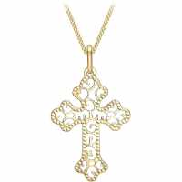 9Ct Gold Large Filigree Cross Necklace