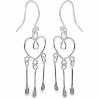 Sterling Silver Wire Heart Earrings