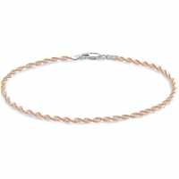 Sterling Silver 2-Tone Twist Chain Bracelet