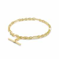 9Ct Gold T-Bar Figaro Rope Chain Bracelet  Бижутерия