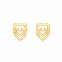9Ct Gold Entwined-Hearts Stud