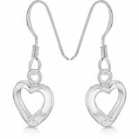 Sterling Silver Open Heart Drop Earrings