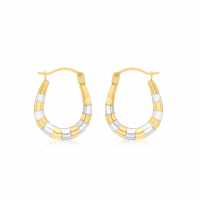 9Ct Gold 2-Colour Stripped Hoops