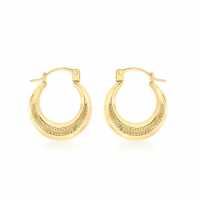 9Ct Gold Mini Ribbed Hoops