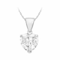 Sterling Silver Cz Heart Necklace