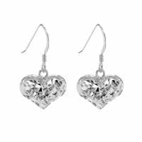 Sterling Silver Faceted Heart Drop Earrings  Подаръци и играчки