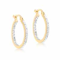 9Ct Gold 2-Colour Tube Hoops
